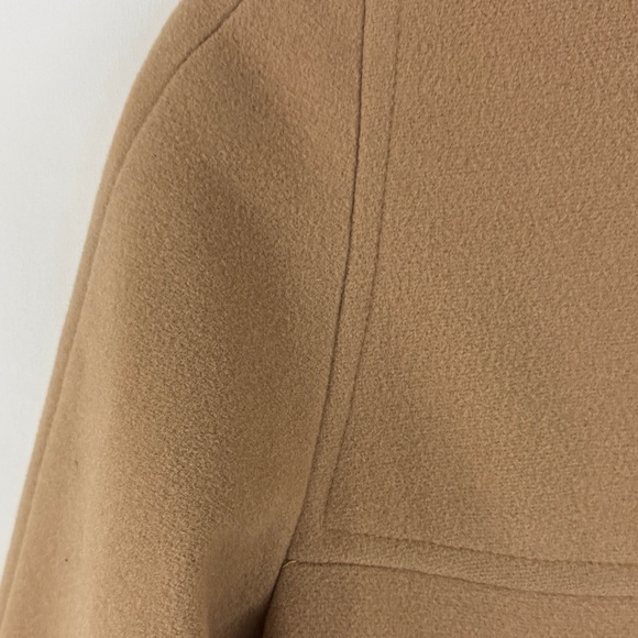 Vintage Elegant Tan Long 100% Wool Coat Old Money Fits like a small w/ scarf - Picture 9 of 16